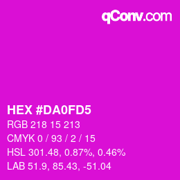 Color code: HEX #DA0FD5 | qconv.com