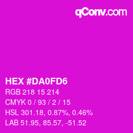 カラーコード: HEX #DA0FD6 | qconv.com