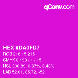カラーコード: HEX #DA0FD7 | qconv.com