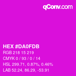 カラーコード: HEX #DA0FDB | qconv.com