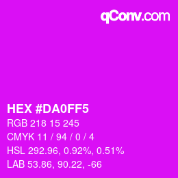 Color code: HEX #DA0FF5 | qconv.com
