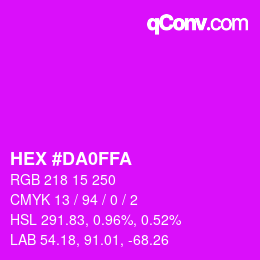 カラーコード: HEX #DA0FFA | qconv.com