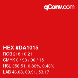 Color code: HEX #DA1015 | qconv.com