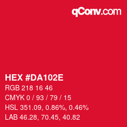 Color code: HEX #DA102E | qconv.com