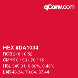 Color code: HEX #DA1034 | qconv.com