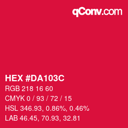 Color code: HEX #DA103C | qconv.com