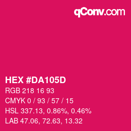 カラーコード: HEX #DA105D | qconv.com