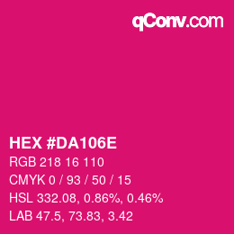 Color code: HEX #DA106E | qconv.com