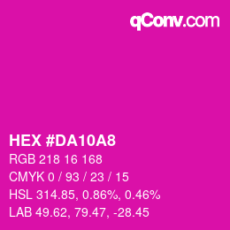カラーコード: HEX #DA10A8 | qconv.com