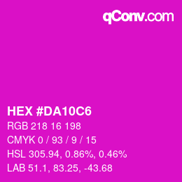 カラーコード: HEX #DA10C6 | qconv.com