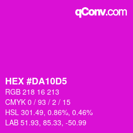 颜色代码: HEX #DA10D5 | qconv.com