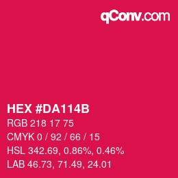 Color code: HEX #DA114B | qconv.com