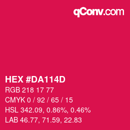Color code: HEX #DA114D | qconv.com