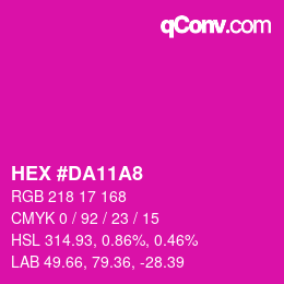 Color code: HEX #DA11A8 | qconv.com