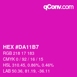 カラーコード: HEX #DA11B7 | qconv.com