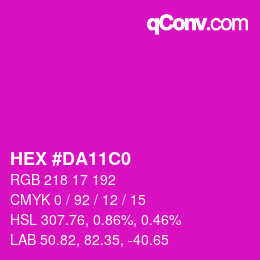 カラーコード: HEX #DA11C0 | qconv.com