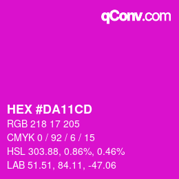 Color code: HEX #DA11CD | qconv.com