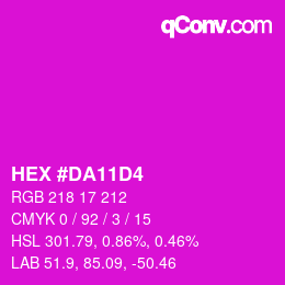 カラーコード: HEX #DA11D4 | qconv.com