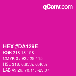 Color code: HEX #DA129E | qconv.com