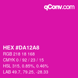 Color code: HEX #DA12A8 | qconv.com