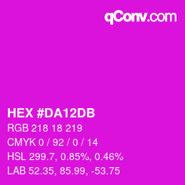 Color code: HEX #DA12DB | qconv.com