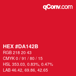 Color code: HEX #DA142B | qconv.com