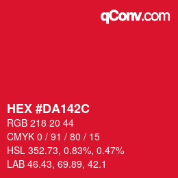 Color code: HEX #DA142C | qconv.com
