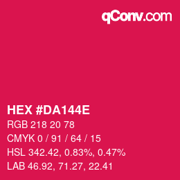 Color code: HEX #DA144E | qconv.com