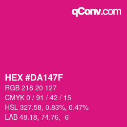 Color code: HEX #DA147F | qconv.com
