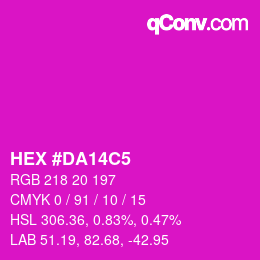 カラーコード: HEX #DA14C5 | qconv.com