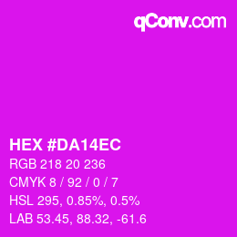 颜色代码: HEX #DA14EC | qconv.com
