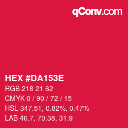 Color code: HEX #DA153E | qconv.com