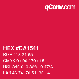 Color code: HEX #DA1541 | qconv.com