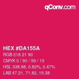 カラーコード: HEX #DA155A | qconv.com