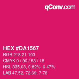 Farbcode: HEX #DA1567 | qconv.com