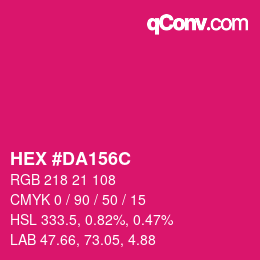 カラーコード: HEX #DA156C | qconv.com