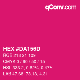 カラーコード: HEX #DA156D | qconv.com