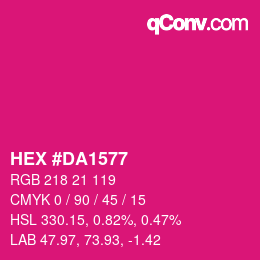 Color code: HEX #DA1577 | qconv.com