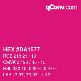 Color code: HEX #DA1577 | qconv.com