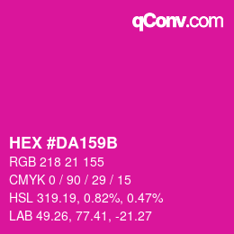 Color code: HEX #DA159B | qconv.com