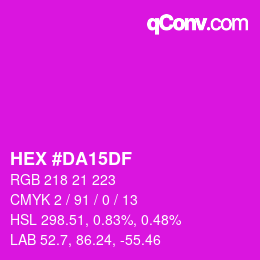 Color code: HEX #DA15DF | qconv.com