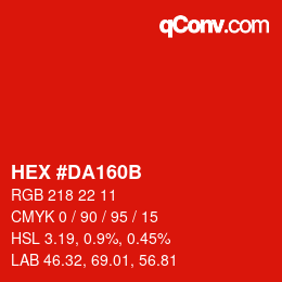 Color code: HEX #DA160B | qconv.com