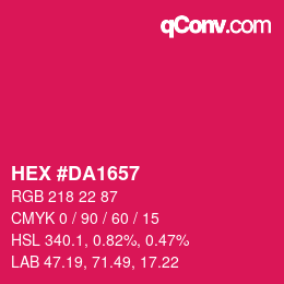 颜色代码: HEX #DA1657 | qconv.com
