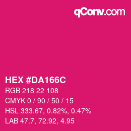 Color code: HEX #DA166C | qconv.com