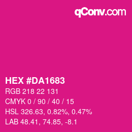 颜色代码: HEX #DA1683 | qconv.com