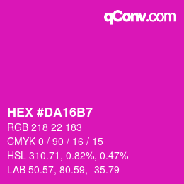 カラーコード: HEX #DA16B7 | qconv.com