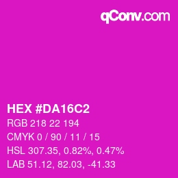 Color code: HEX #DA16C2 | qconv.com