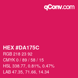 Color code: HEX #DA175C | qconv.com