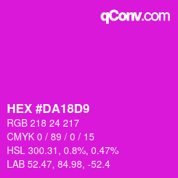 Color code: HEX #DA18D9 | qconv.com