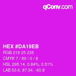 Color code: HEX #DA19EB | qconv.com